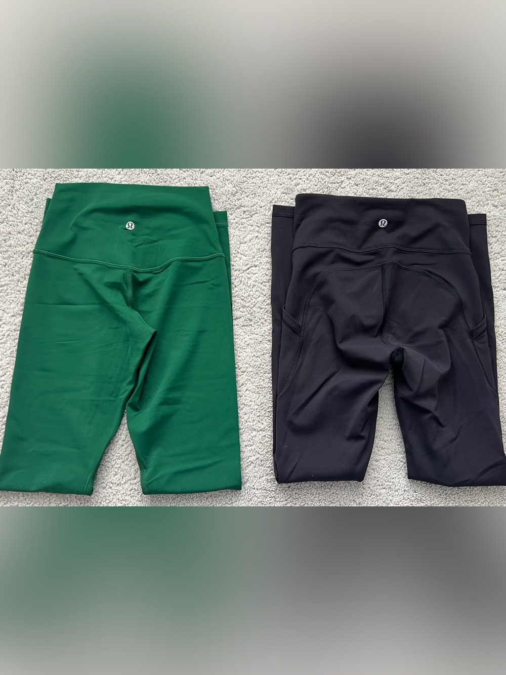 Lululemon Women’s Green and Black Performance Leggings Set